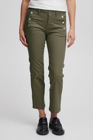 Fransa Slim fit Chino Pants 'Frmax' in Green: front