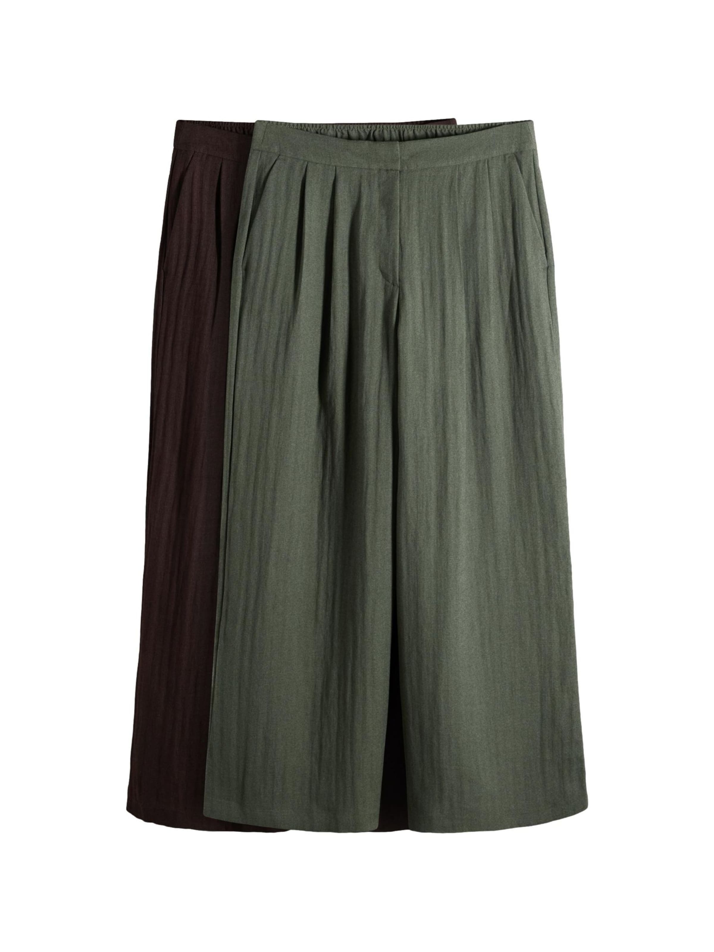 Wide Leg Pantalon à pince The Set en marron : devant