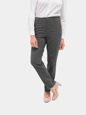 Regular Pantalon à plis Goldner en gris : devant