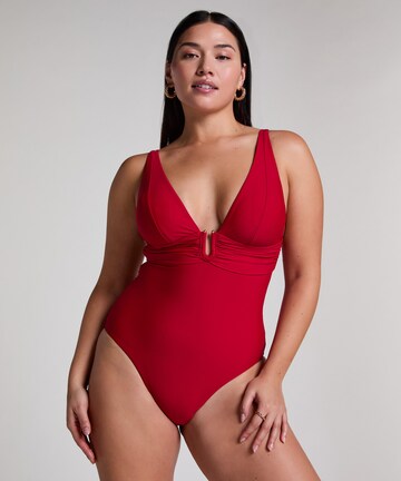 Hunkemöller Triangle Shaping swimsuit 'Luna' in Red: front