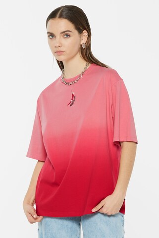 Harlem Soul PAU-LA T-Shirt Oversized Dip Dyed in Rot: Vorderseite