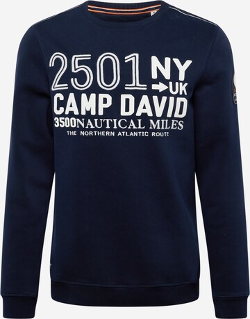 Sweat-shirt CAMP DAVID en bleu : devant