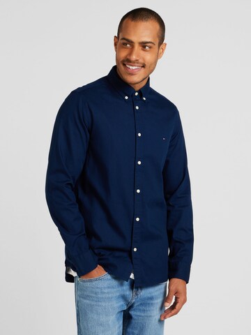 TOMMY HILFIGER Slim Fit Hemd 'Flex' in Blau: Vorderseite