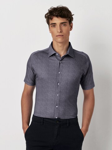 DESOTO Slim fit Button Up Shirt in Blue: front