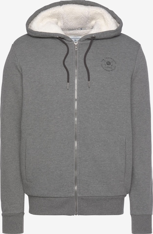 Tom Tailor Polo Team Zip-Up Hoodie in Grey: front