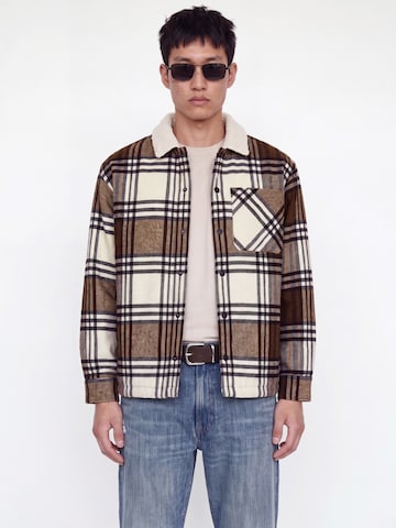 JACK & JONES Fleece Jacket 'JJZAC' in Brown: front