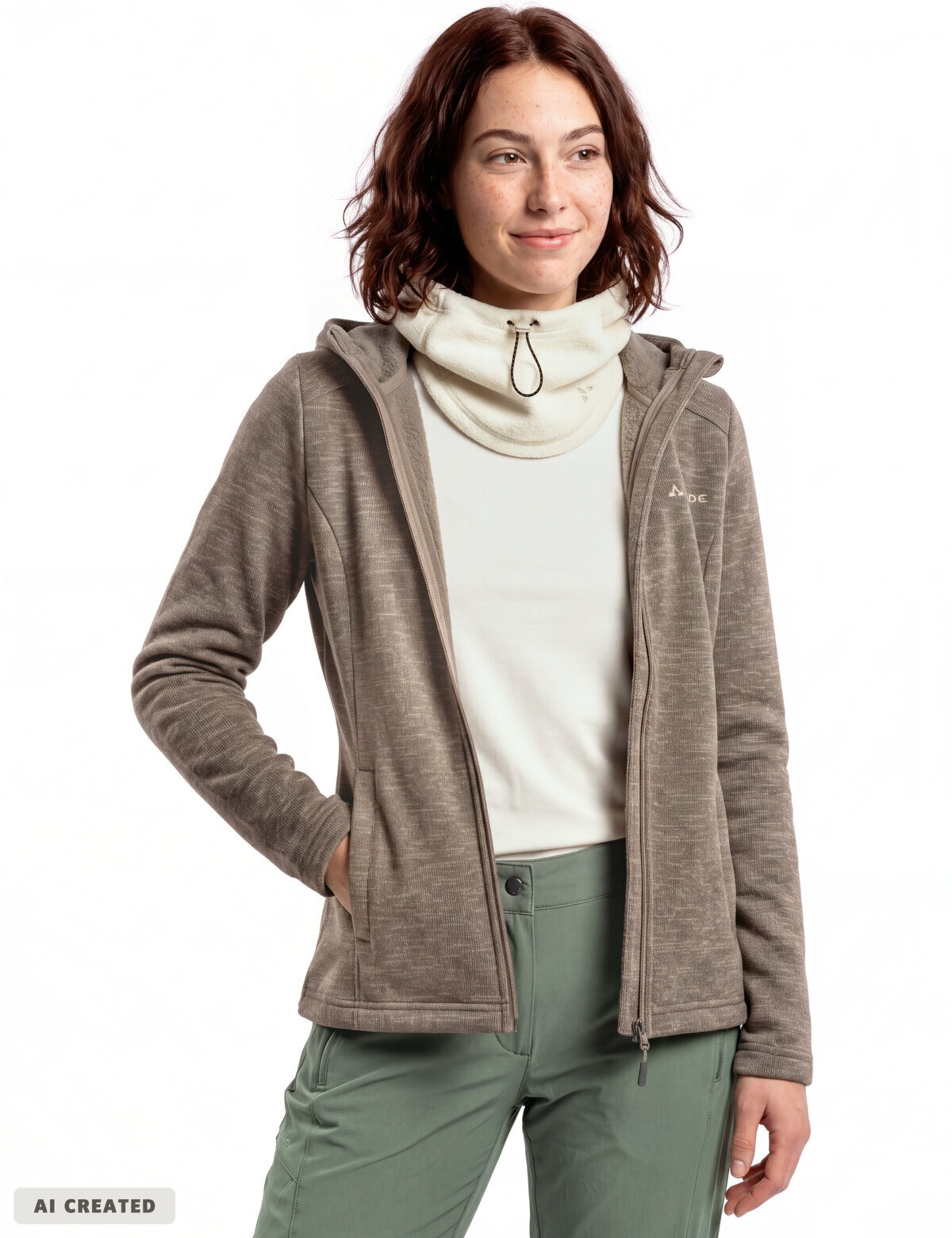 VAUDE Functionele fleece jas in Beige