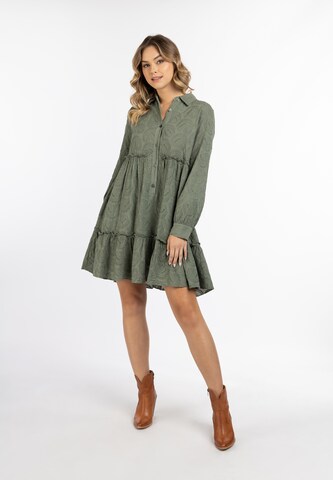 DreiMaster Vintage - Vestido camisero en verde