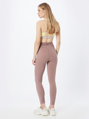 ADIDAS SPORTSWEAR Skinny Workout Pants 'Studio Gathered' in Bronze