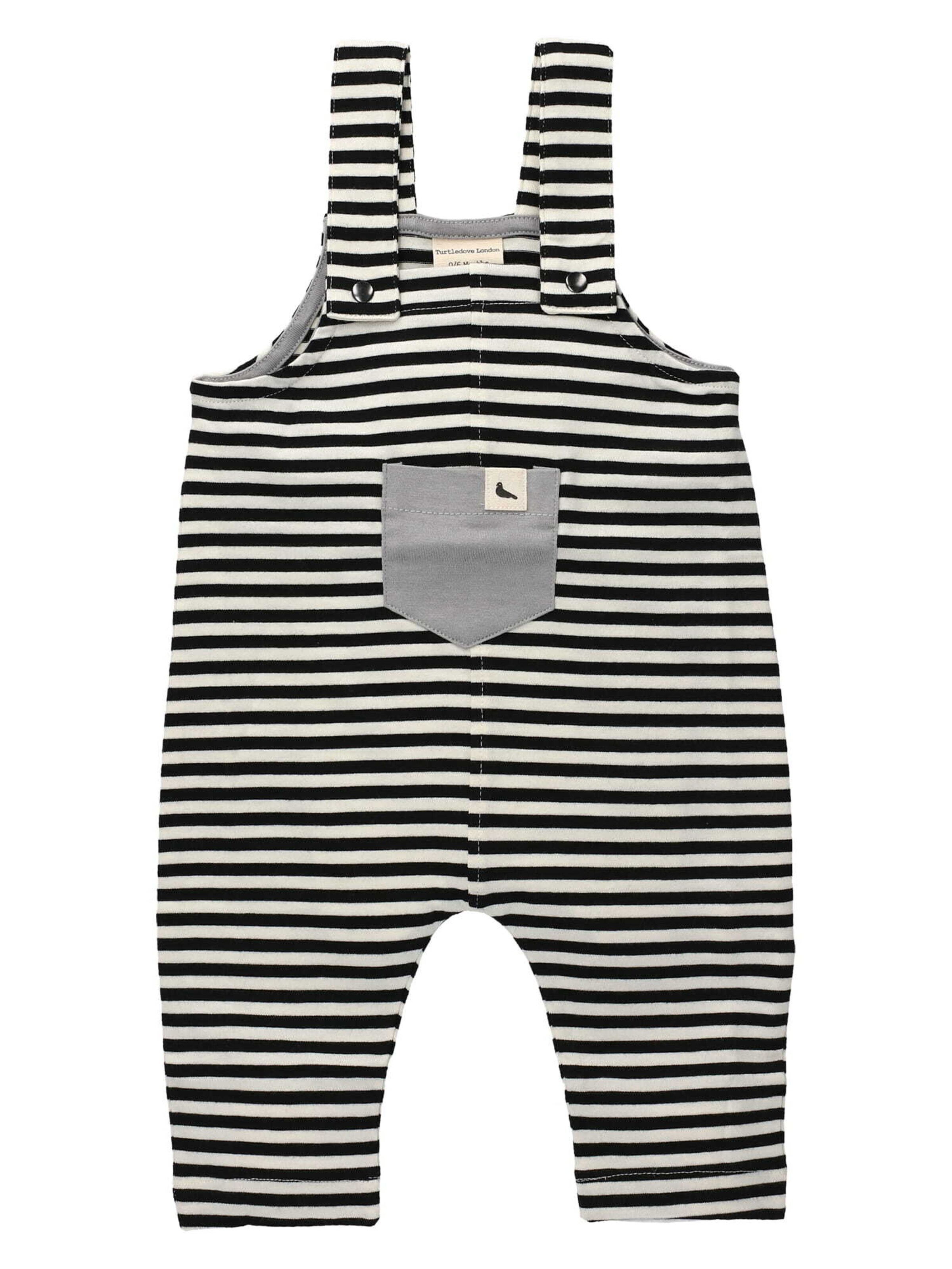 Turtledove London Regular Dungarees in Black: front