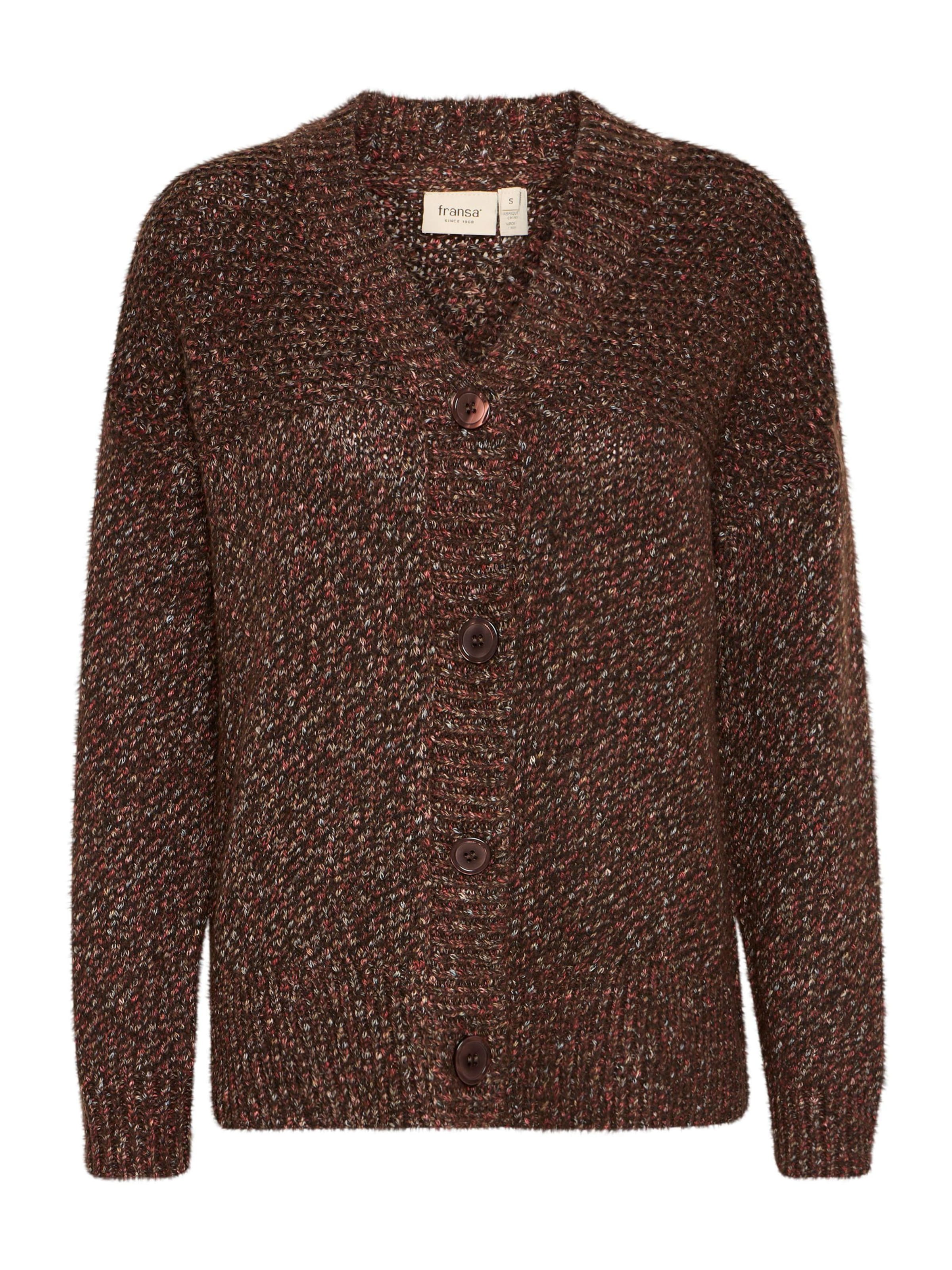 Fransa Strickjacke 'Spotta Car 2' in Braun: Vorderseite