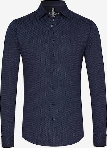 DESOTO Button Up Shirt in Blue: front