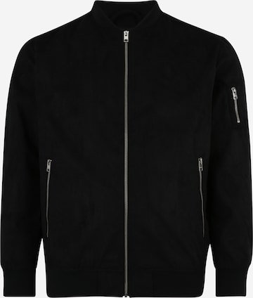 Jack & Jones Plus - Chaqueta de entretiempo 'ROCKY' en negro: frente