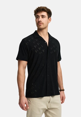 INDICODE JEANS Regular fit Overhemd 'Jerry' in Zwart