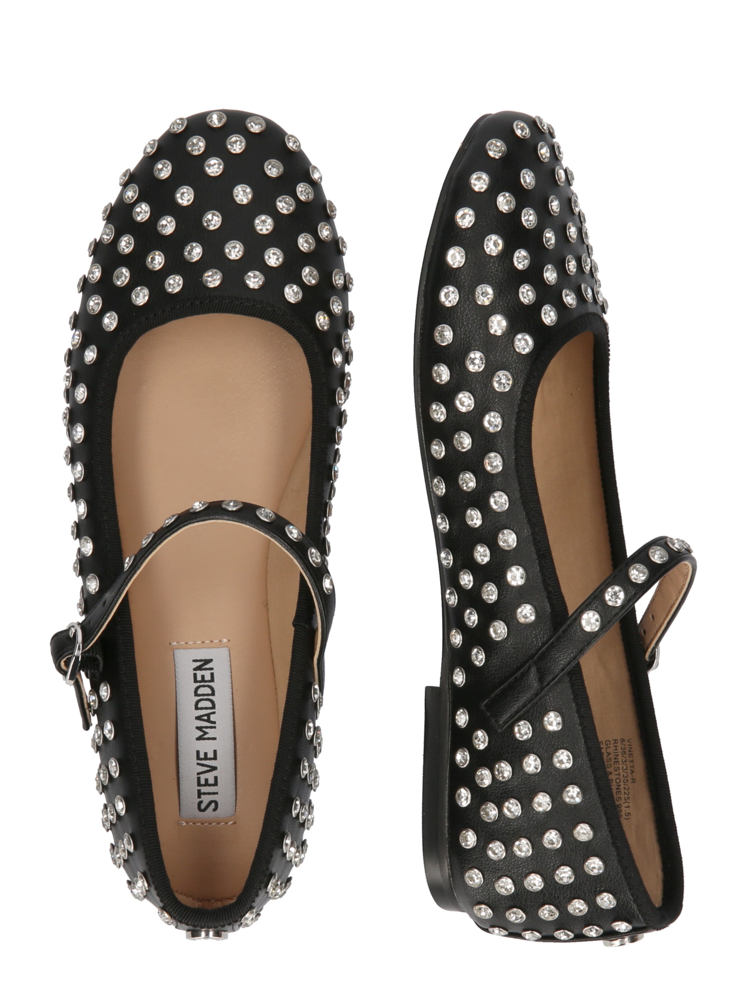 STEVE MADDEN Μπαλαρίνα με λουράκια 'Vinetta-R' σε μαύρο