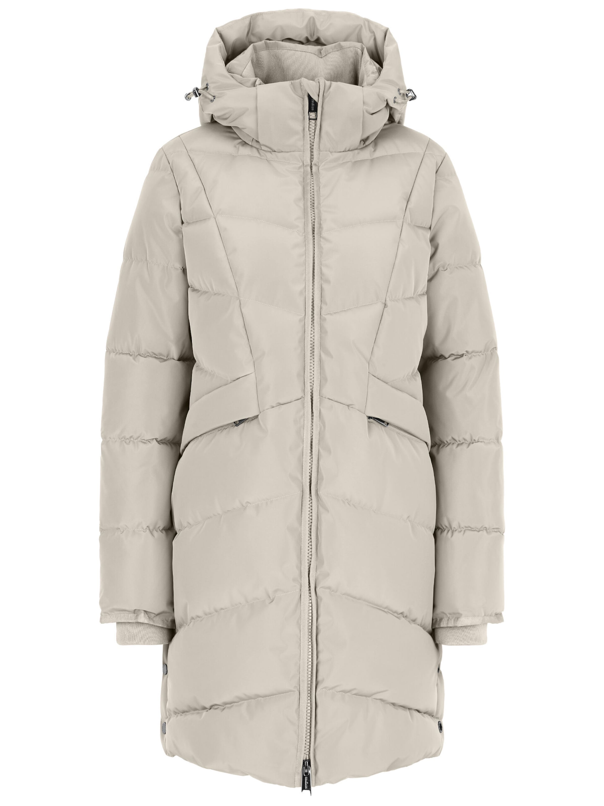 Covered Between-seasons coat 'ADELE 2' in Beige: front