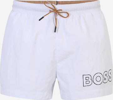 Pantaloncini da bagno 'Mooneye' di BOSS Black in bianco: frontale