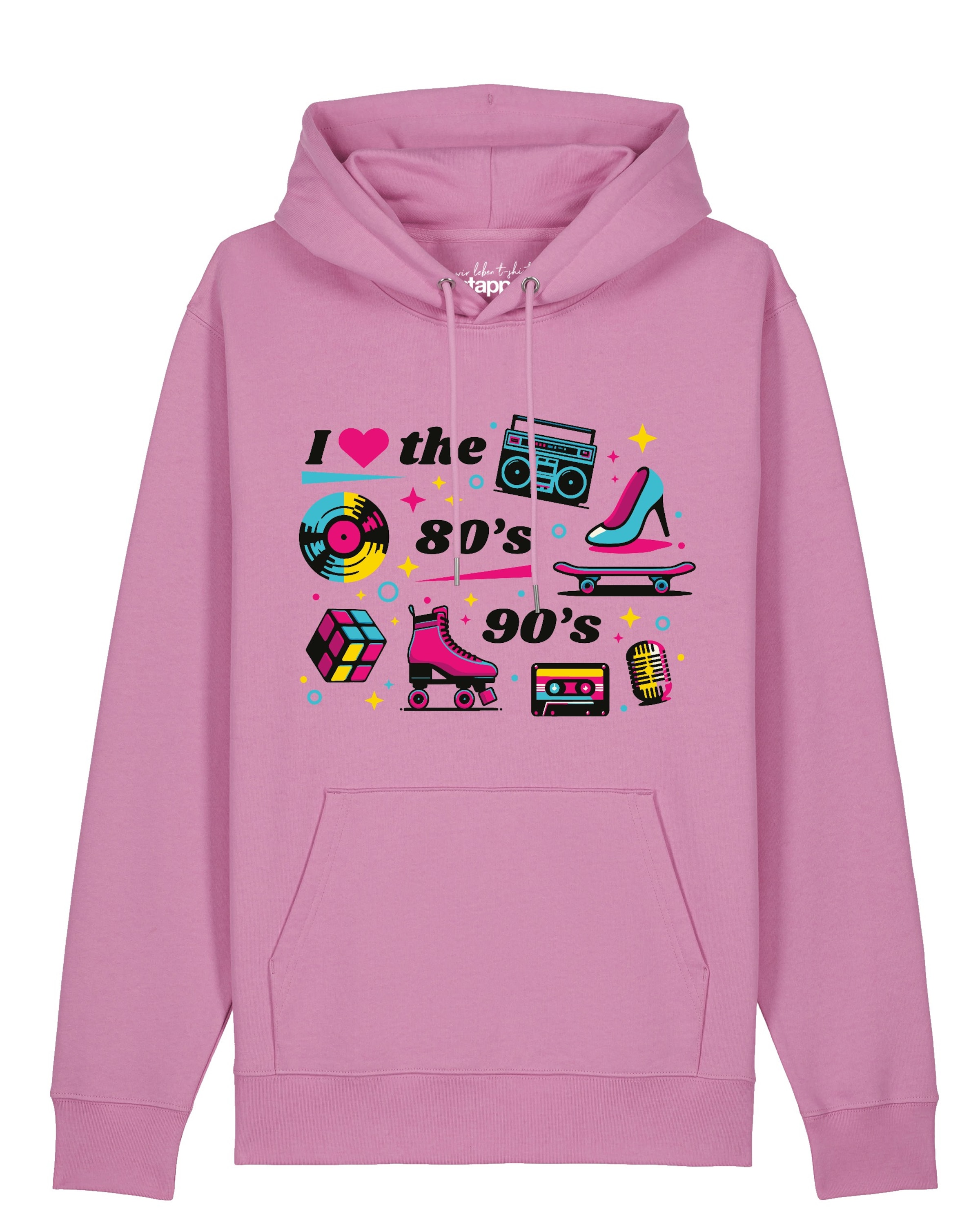 Sweat-shirt '80s Love' Watapparel en rose : devant