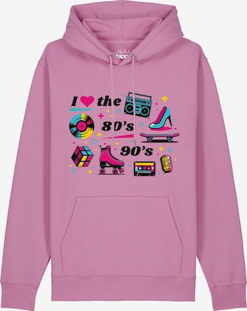 Sweat-shirt '80s Love' Watapparel en rose : devant