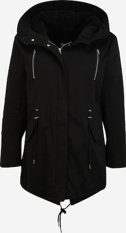 Urban Classics Between-Seasons Parka in Black: front