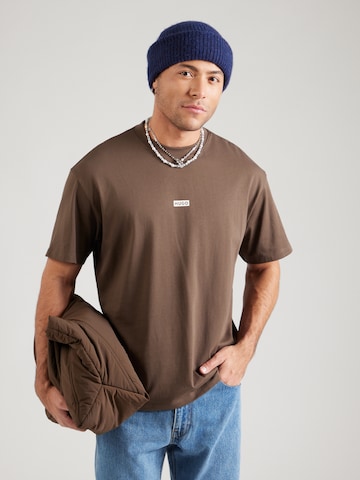HUGO Shirt 'Nalono' in Brown