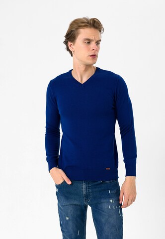 Pull-over Jimmy Sanders en bleu : devant