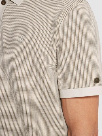 CAST IRON Paita 'Polo shirt with two-tone waffle texture' värissä beige