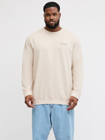 Jack & Jones Plus Sweatshirt 'JJEArchive' i beige: forside