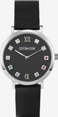 Montre à affichage analogique Coeur de Lion en argent : devant