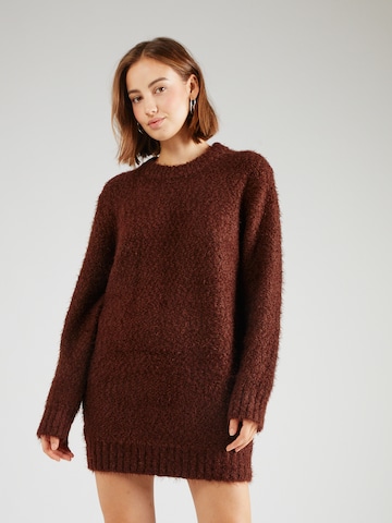 TOPSHOP Gebreide jurk in Bruin: voorkant