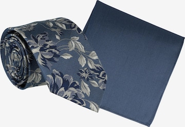 WILLEN Tie 'Floral / Uni' in Blue: front