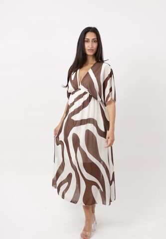 Elara Summer Dress in Brown: front