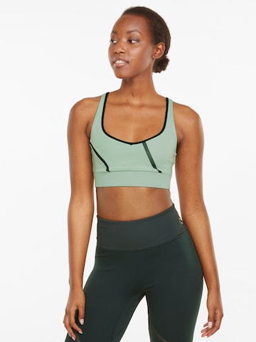 PUMA Bustier Sport bh 'Exhale' in Groen: voorkant