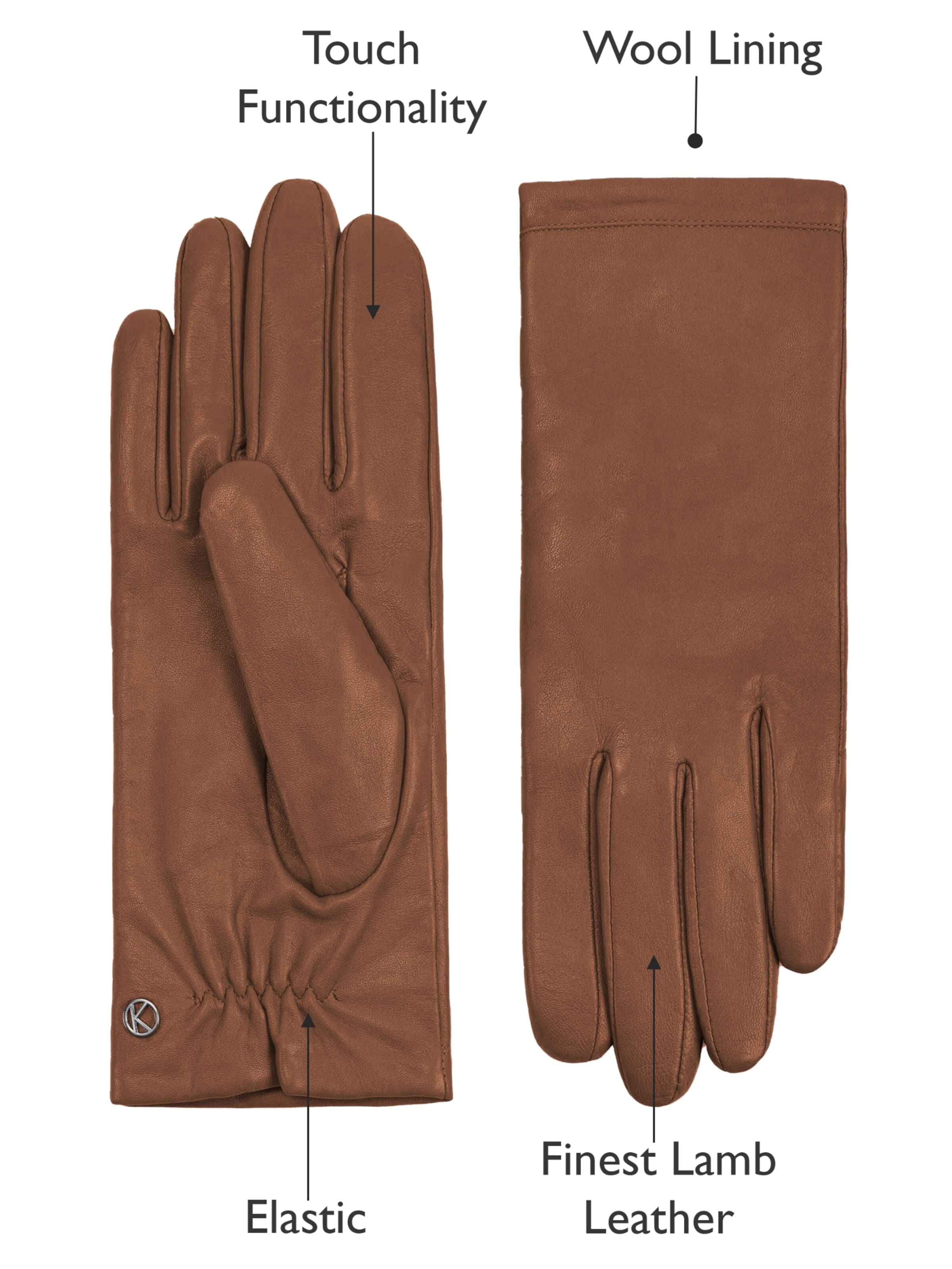 KESSLER Full Finger Gloves in Brown