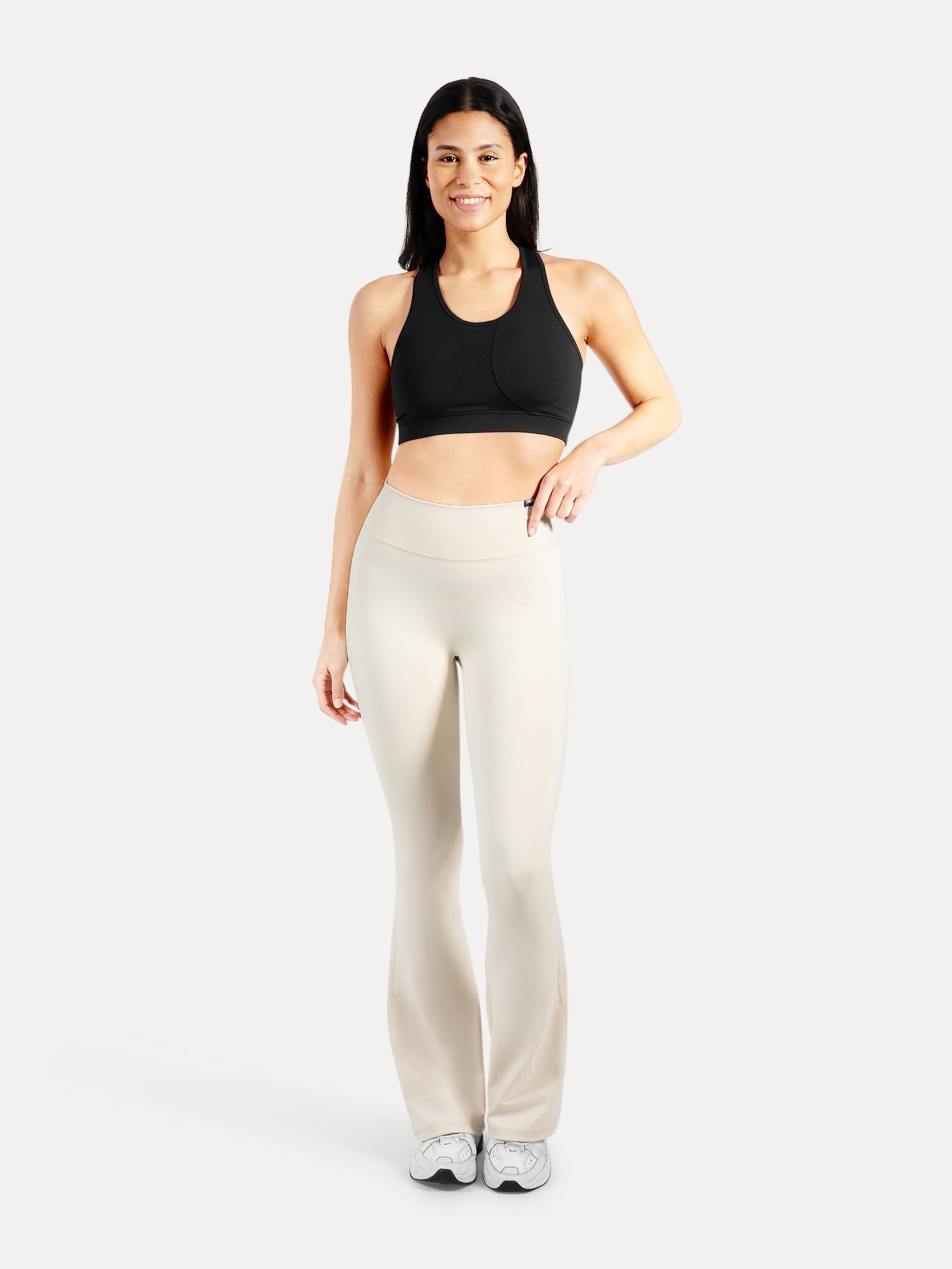 Smilodox Flared Leggings in Beige