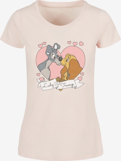 ABSOLUTE CULT T-Shirt 'Lady And The Tramp - Love' in hellbraun / grau / rosa / puder, Produktansicht