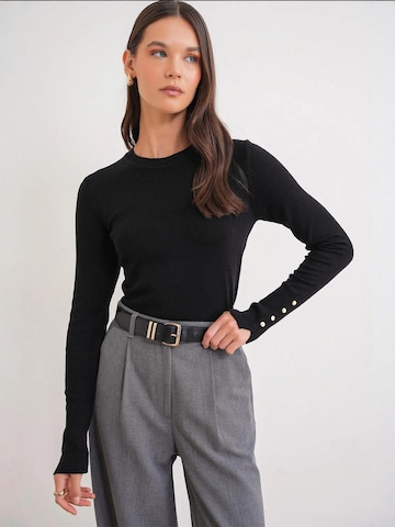 MixRay Pullover in Schwarz: Vorderseite