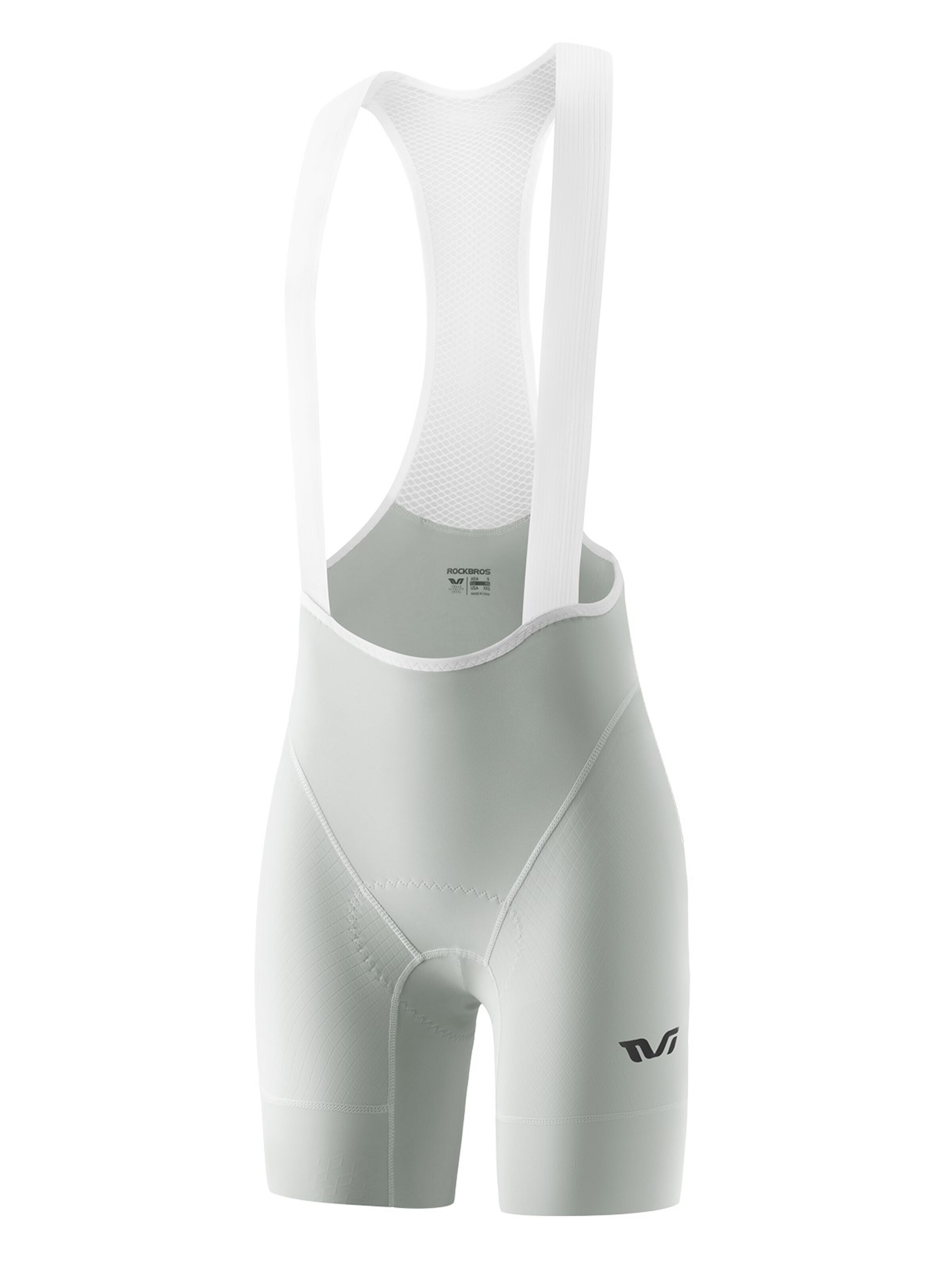 ROCKBROS Skinny Workout Pants 'TVI Trägerhose Damen Radlershorts mit Gepolstert' in White: front
