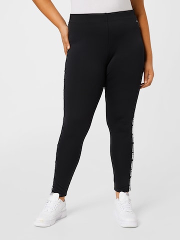 Tommy Jeans Curve Skinny Leggings in Black: front