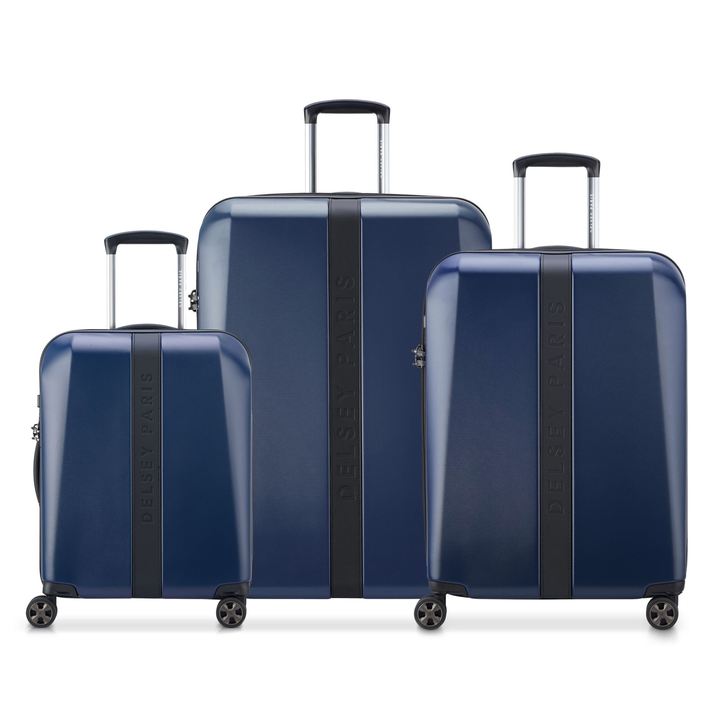 Delsey Paris Suitcase Set 'Promenade Hard 2.0' in Blue: front