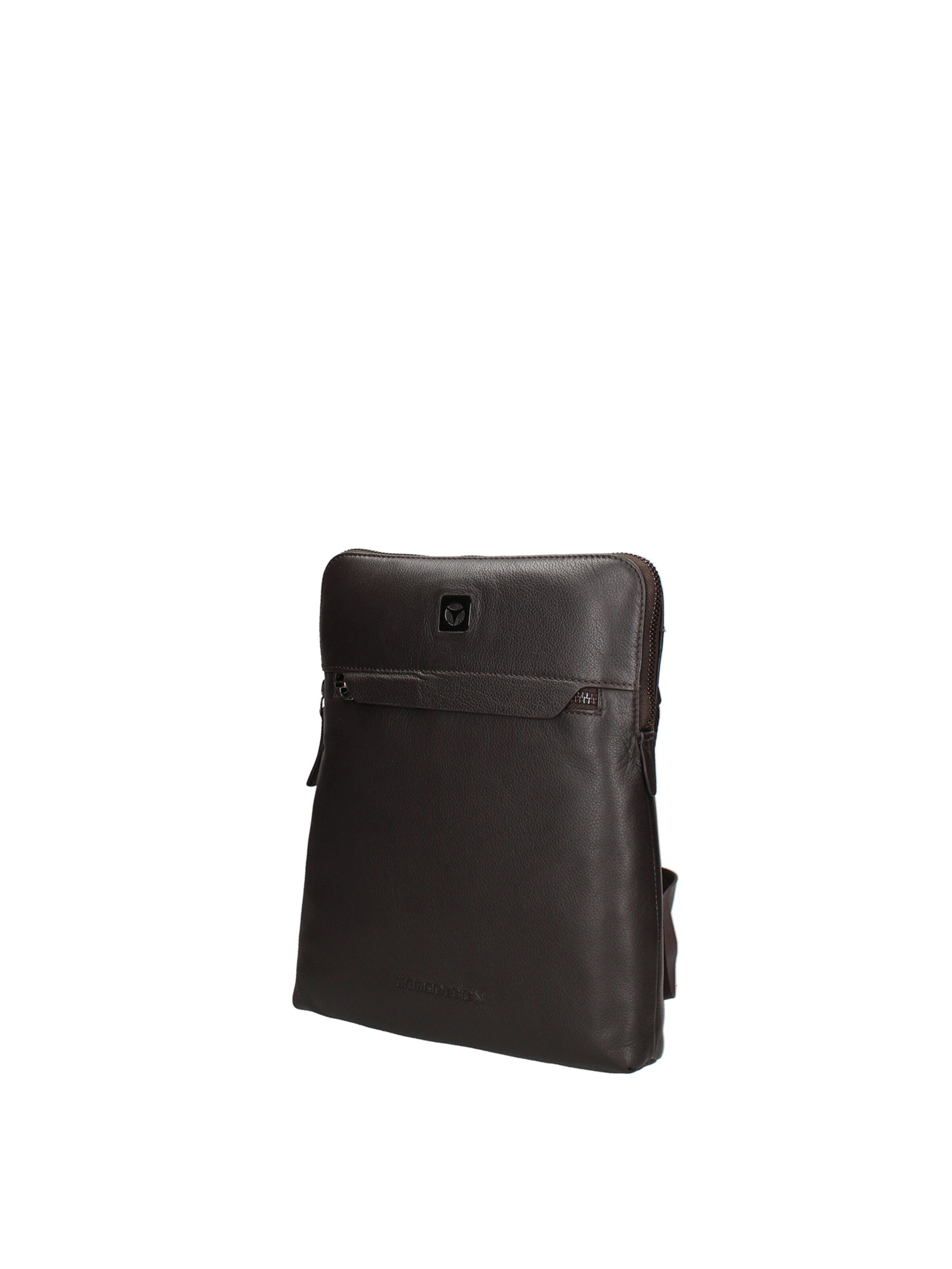 Borsa a tracolla 'Borsa a Tracolla Uomo Vera Pelle Testa di Moro con Zip e Tracolla Regolabile' di Momo Design in marrone