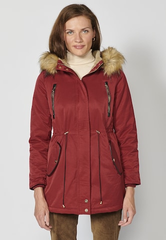 KOROSHI Between-seasons parka in Red: front