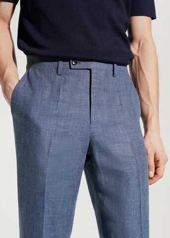 MANGO MAN Normalny krój Spodnie w kant 'Florida' w kolorze niebieski