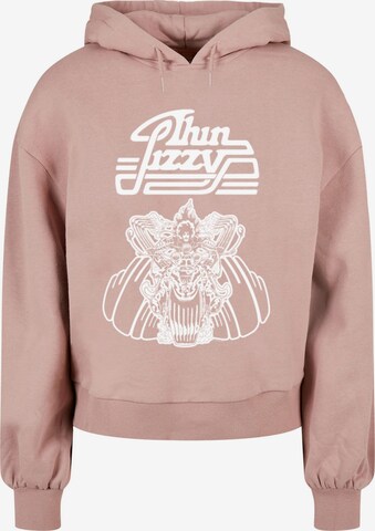 Merchcode Sweatshirt 'Thin Lizzy - Rocker' in Roze: voorkant