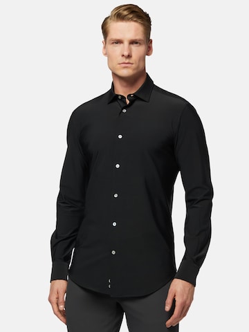 Boggi Milano Slim fit Skjorta i svart: framsida