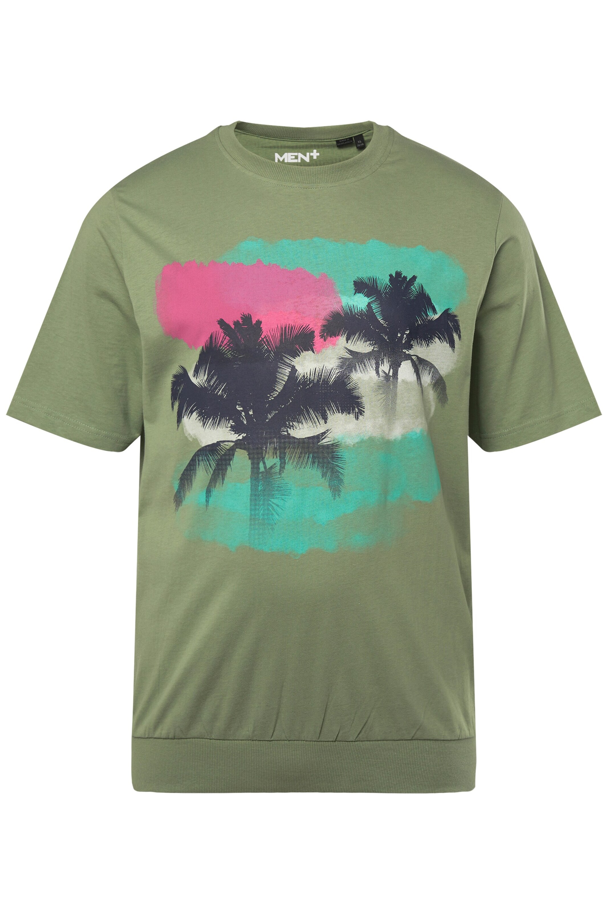 Men Plus Shirt in Groen: voorkant