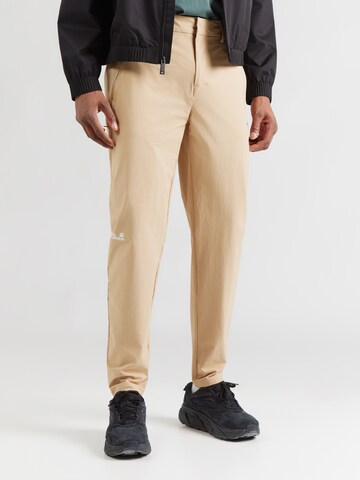 JACK WOLFSKIN Regular Outdoorbyxa 'HIKEOUT' i brun: framsida