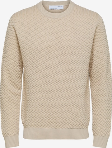 SELECTED HOMME Sweater 'Chris' in Beige: front