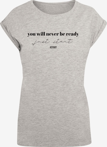 Merchcode Shirt 'Just Start' in Grey: front