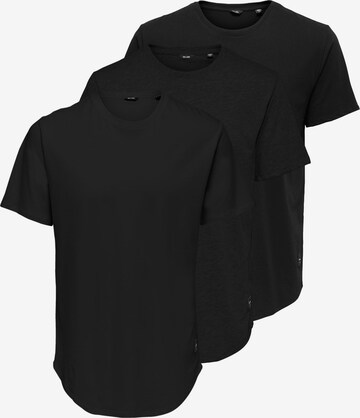 T-Shirt 'Matt' Only & Sons en noir : devant